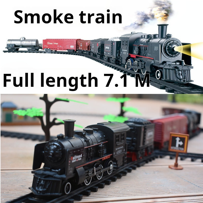 Children's Simulation Electric Steam Alloy Small Train High-speed Rail Track Retro Classic Electric Track Car Model