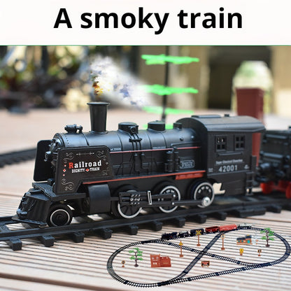 Children's Simulation Electric Steam Alloy Small Train High-speed Rail Track Retro Classic Electric Track Car Model