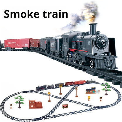 Children's Simulation Electric Steam Alloy Small Train High-speed Rail Track Retro Classic Electric Track Car Model