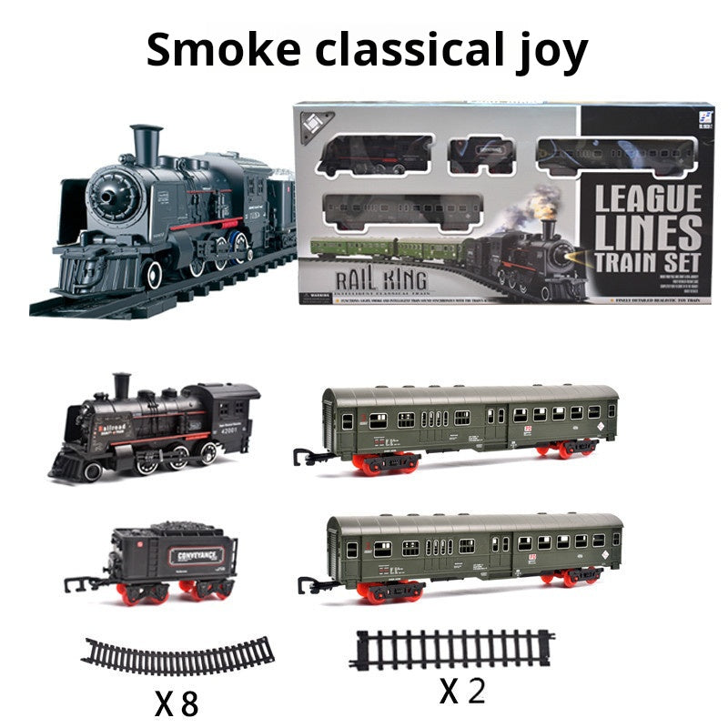 Children's Simulation Electric Steam Alloy Small Train High-speed Rail Track Retro Classic Electric Track Car Model