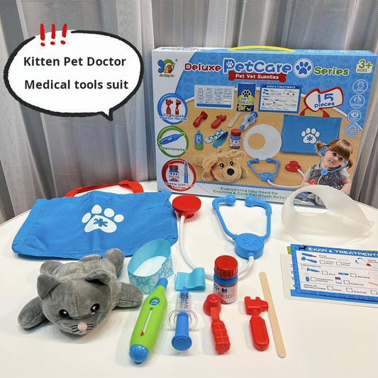 Children's Pretend Play Pet Doctor Toy Set Tools for Pretend Doctor Role-playing Games