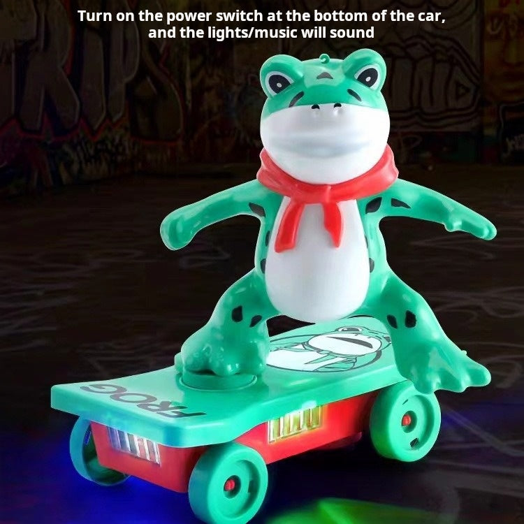 Electric Frog Stunt Scooter Automatic Rolling Non-Tumbling Spinning Toy for Children