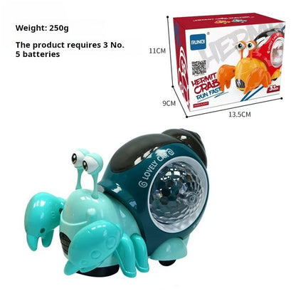 Children's Electric Automatic Sensing Crab and Snail Toy for Boys and Girls Ages 3-6+ Simulation Crawling Toy