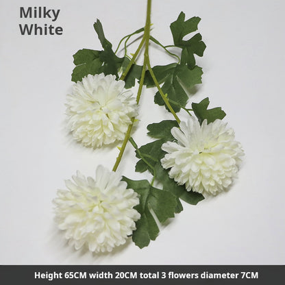 Artificial flower three-headed spherical chrysanthemum