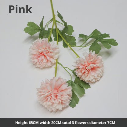 Artificial flower three-headed spherical chrysanthemum