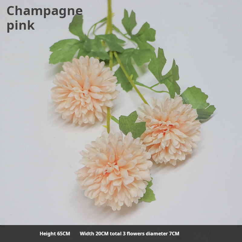 Artificial flower three-headed spherical chrysanthemum