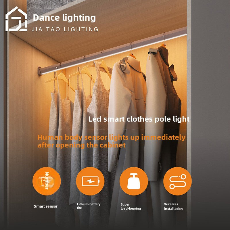 LED wiring-free wardrobe light human body feeling