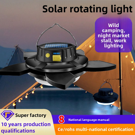 Lotus type rotating outdoor USB rechargeable camping light