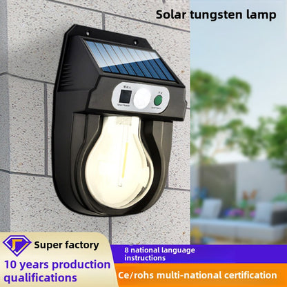 Solar tungsten lamp outdoor garden wall lamp