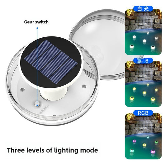 Outdoor solar water float light night light