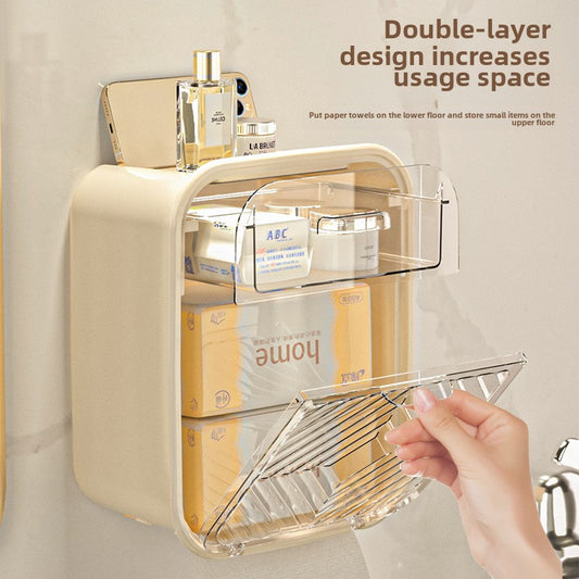 Simple Wall-Mounted Organizer, No-Punch Tissue Holder