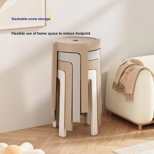 Thick Plastic Stool Stackable Home