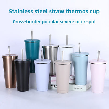 Stainless steel straw cup coffee cup 750.500ml