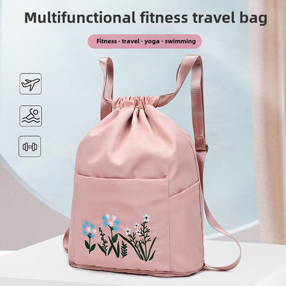 Foldable embroidered travel bag