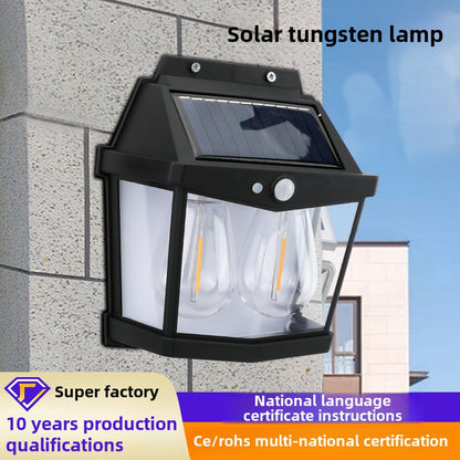 Solar tungsten lamp double head wall lamp