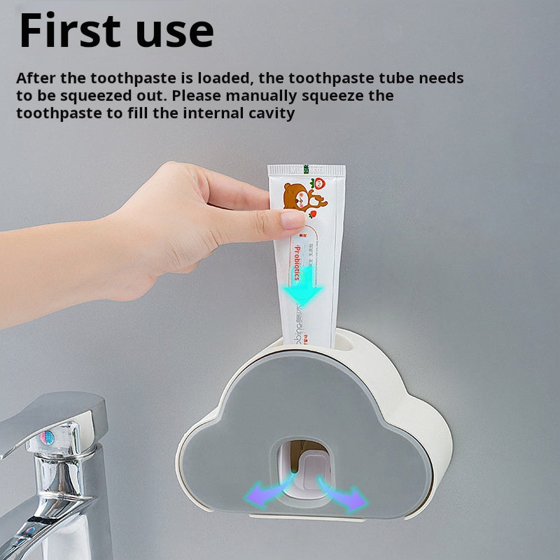 Cloud Automatic Toothpaste Dispenser, Wall-Mounted, No-Drill