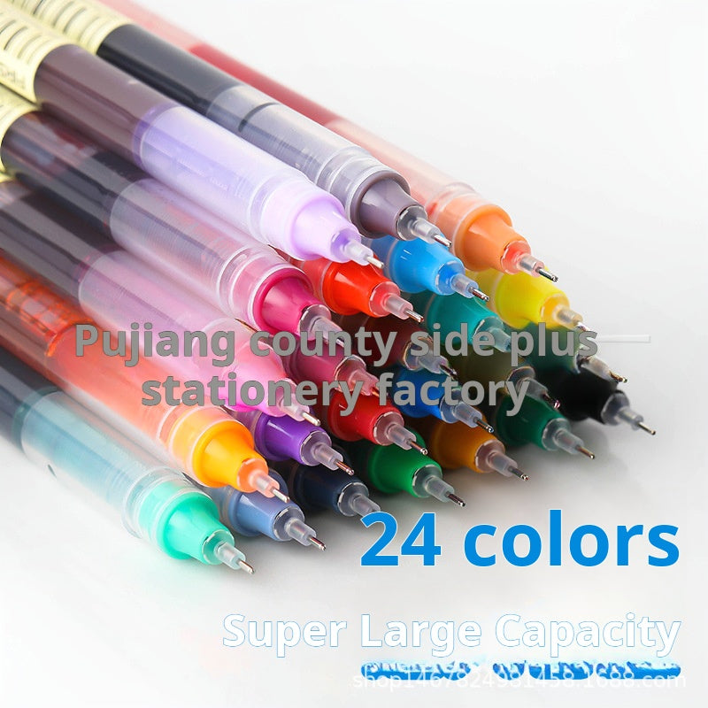 24 Colors Direct Liquid Ballpoint Pen Colored Gel Pen