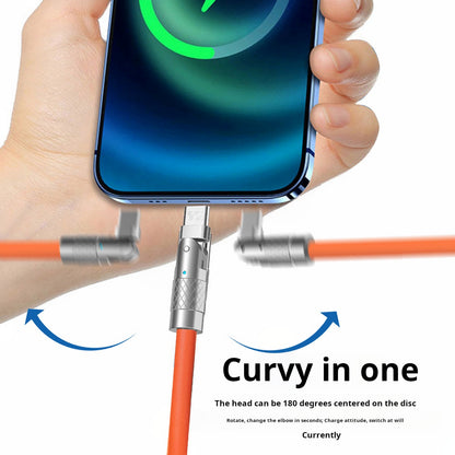 Zinc Alloy 180° Rotating USB Cable, 6A Fast Charge