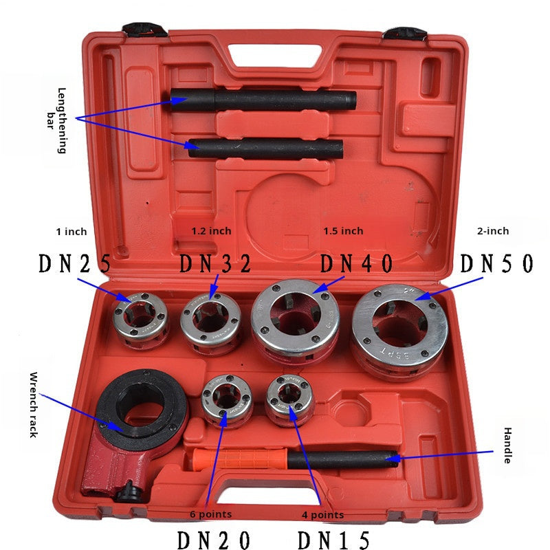 63-Type 4"-2" Manual Pipe Threader Die Set Light