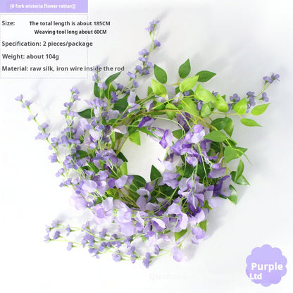 Artificial wisteria flower rattan decoration