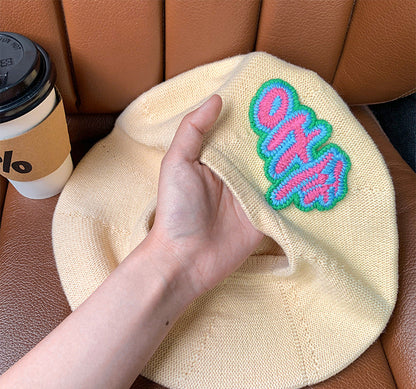 Letter Embroidered Beret