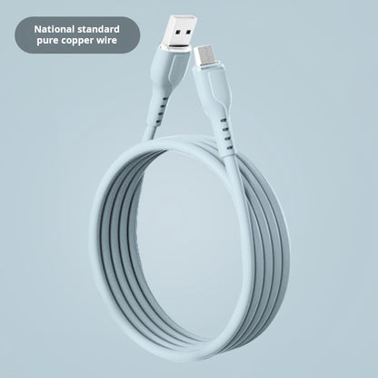 Pure copper wire silicone macaron data cable