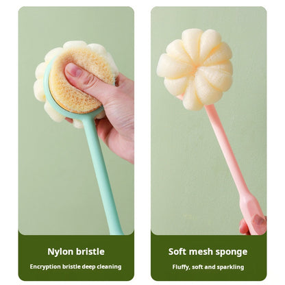 Double-Sided Soft Bristle Long Handle Bath Brush