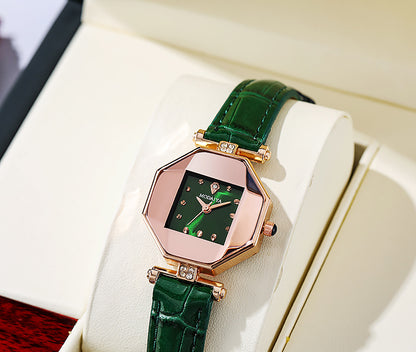 Peacock Green Water-resistant Quartz Watch for Women