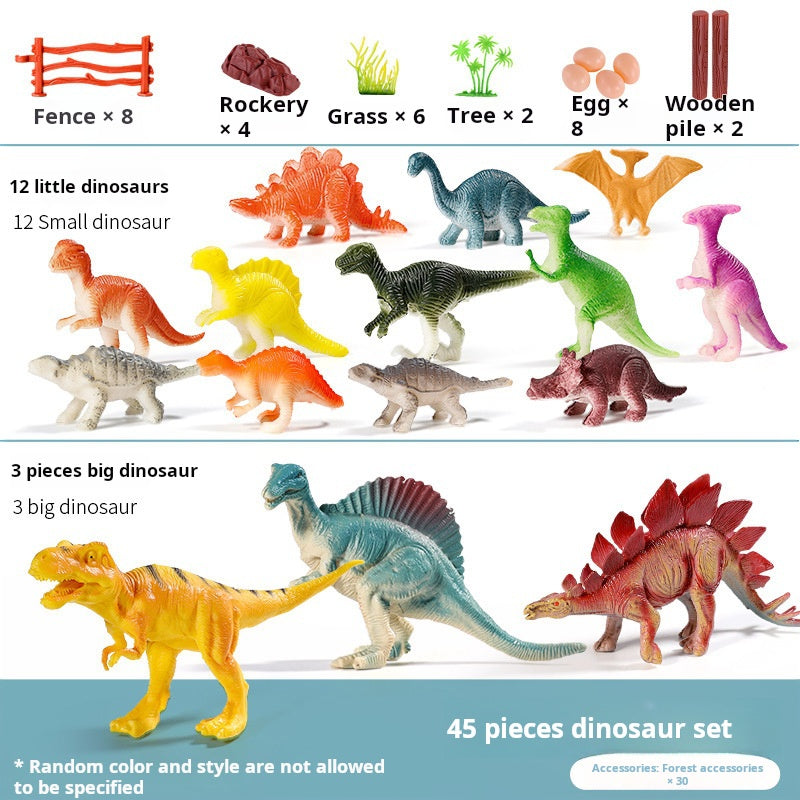 Dinosaur Playground Set, Realistic Animal Soft Model, Egg, Triceratops, T-Rex, Pterodactyl