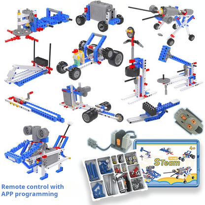 Kit de robot de programación, bloques de construcción educativos 9686, tutorial de ensamblaje de engranajes de motor electrónico 