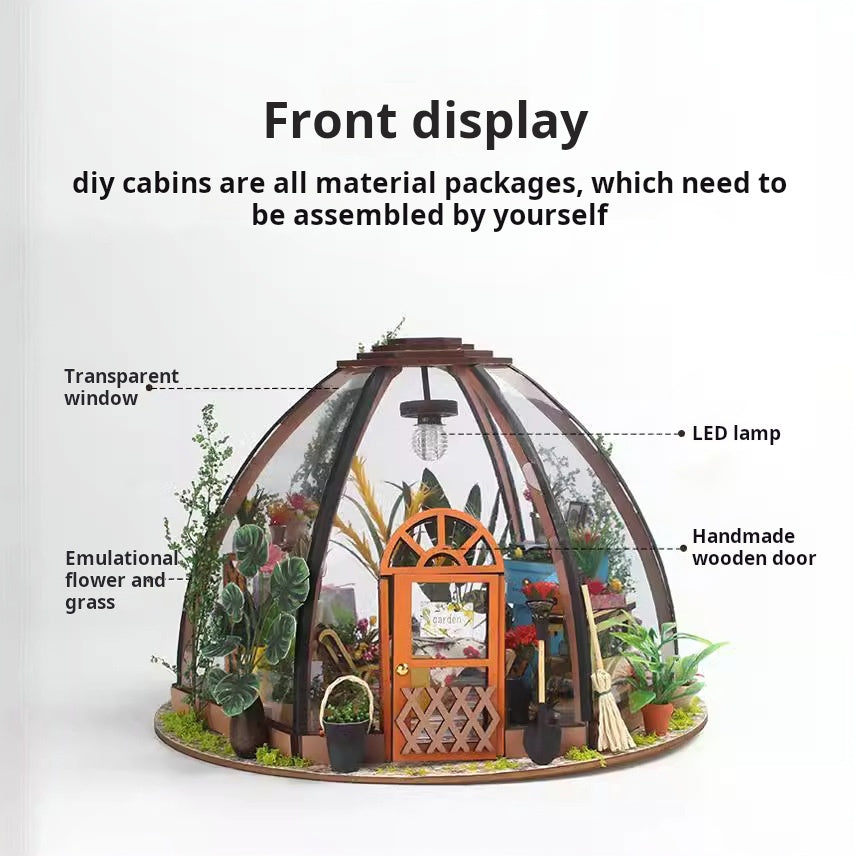 DIY Starry Flower House Model Toy with Lights