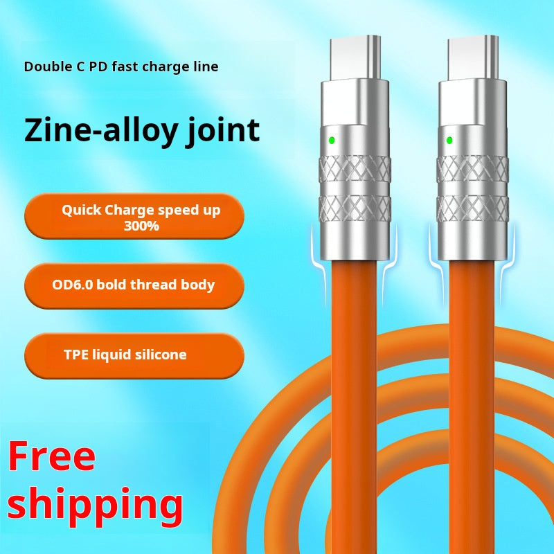 Custom Thick Zinc Alloy C-to-C Fast Charging Cable"