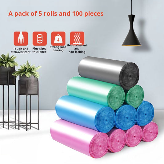 100-Count Colorful Trash Bags, Tear-Off