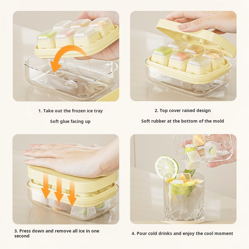 Press Ice Cube Tray Silicone Ice Maker