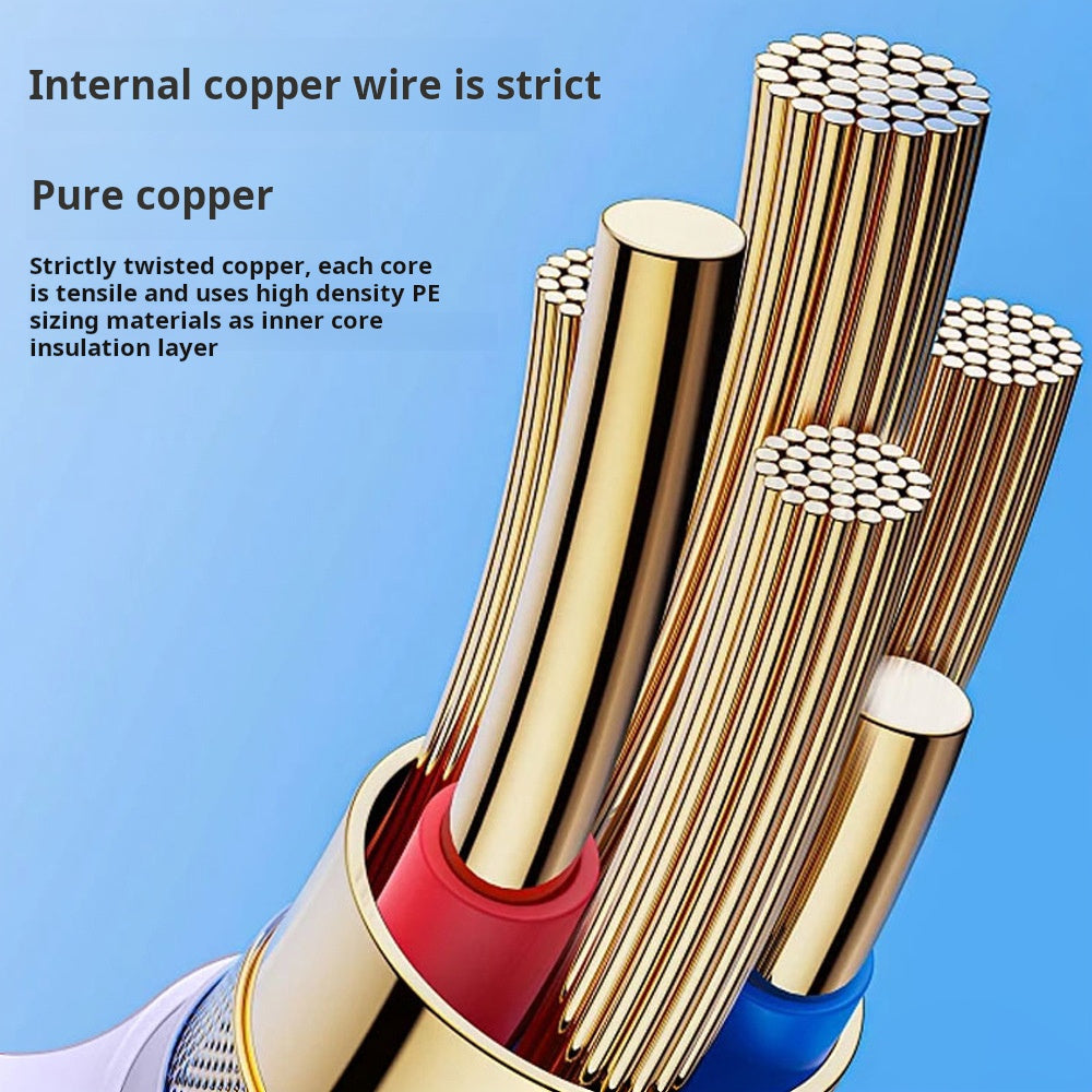 Pure copper wire silicone macaron data cable