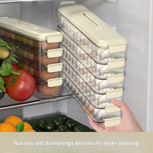 Narrow-slot dumpling storage box