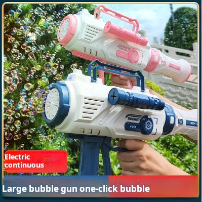 12-Hole Rocket Bubble Machine, Automatic Handheld Electric Bubble Gun