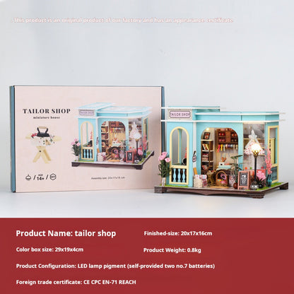 DIY Mini House Tailor Shop Model Toy