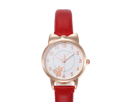 Children's Watch Girl Leather Bow Digital