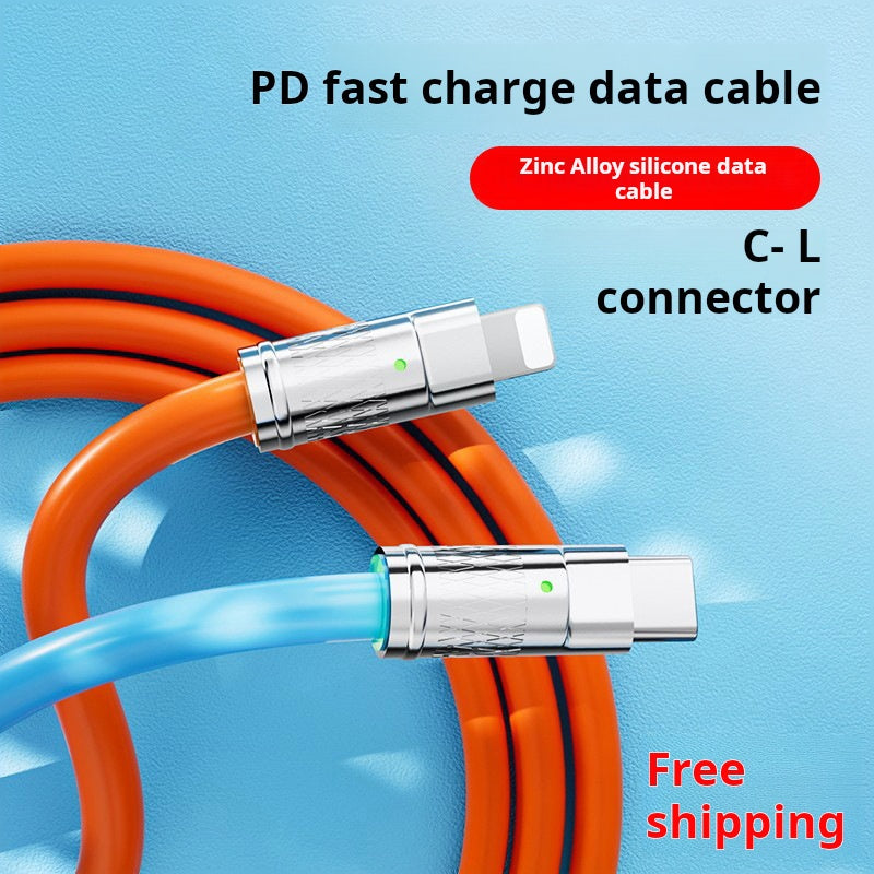 PD Type-C to Lightning Zinc Alloy Silicone Cable