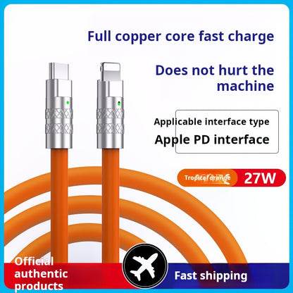 PD Type-C to Lightning Zinc Alloy Silicone Cable