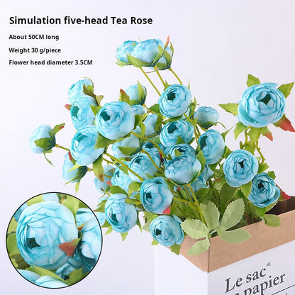 Wholesale large tea rose simulated bouquet