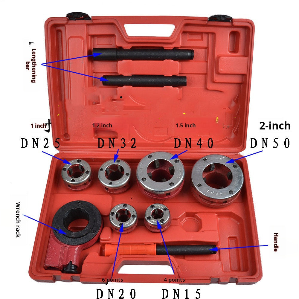 63-Type 4"-2" Manual Pipe Threader Die Set Light