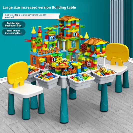 Educational Large Bricks Multifunctional Learning Table, Compatible with Kindergarten Kids Toy