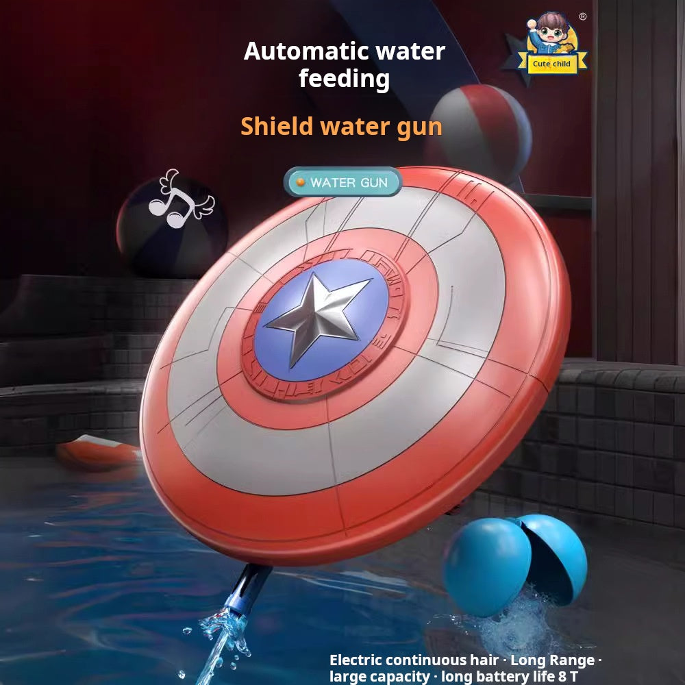 Children's Automatic Water-Absorbing Captain Shield Water Gun Toy