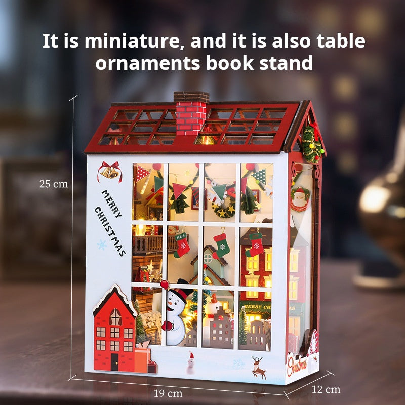 DIY Xmas Light-up Mini House Model Toy