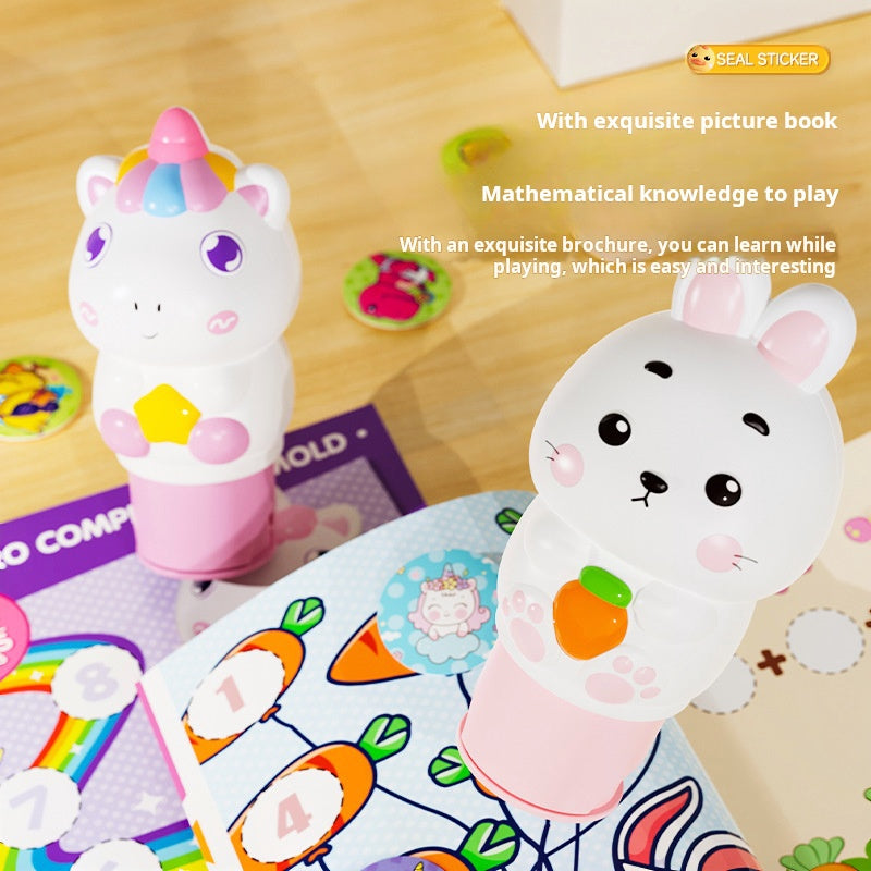 Magic Stamp Sticker Toy Set, Cute Animal Shapes, Waterproof, Traceless, Ideal for Kindergarten Rewards