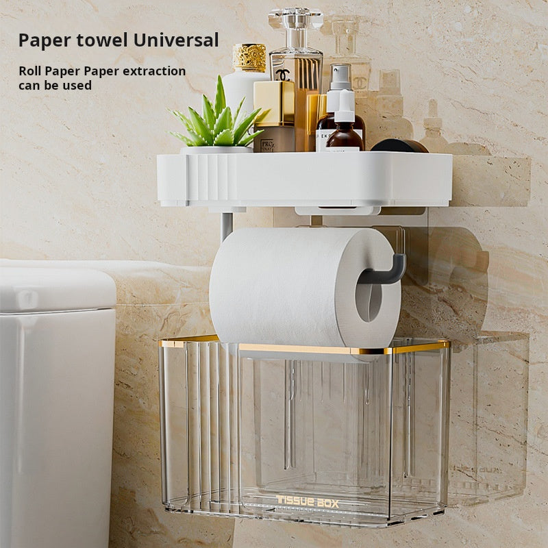 Wall-Mounted Tissue Box, Transparent for Paper Towels