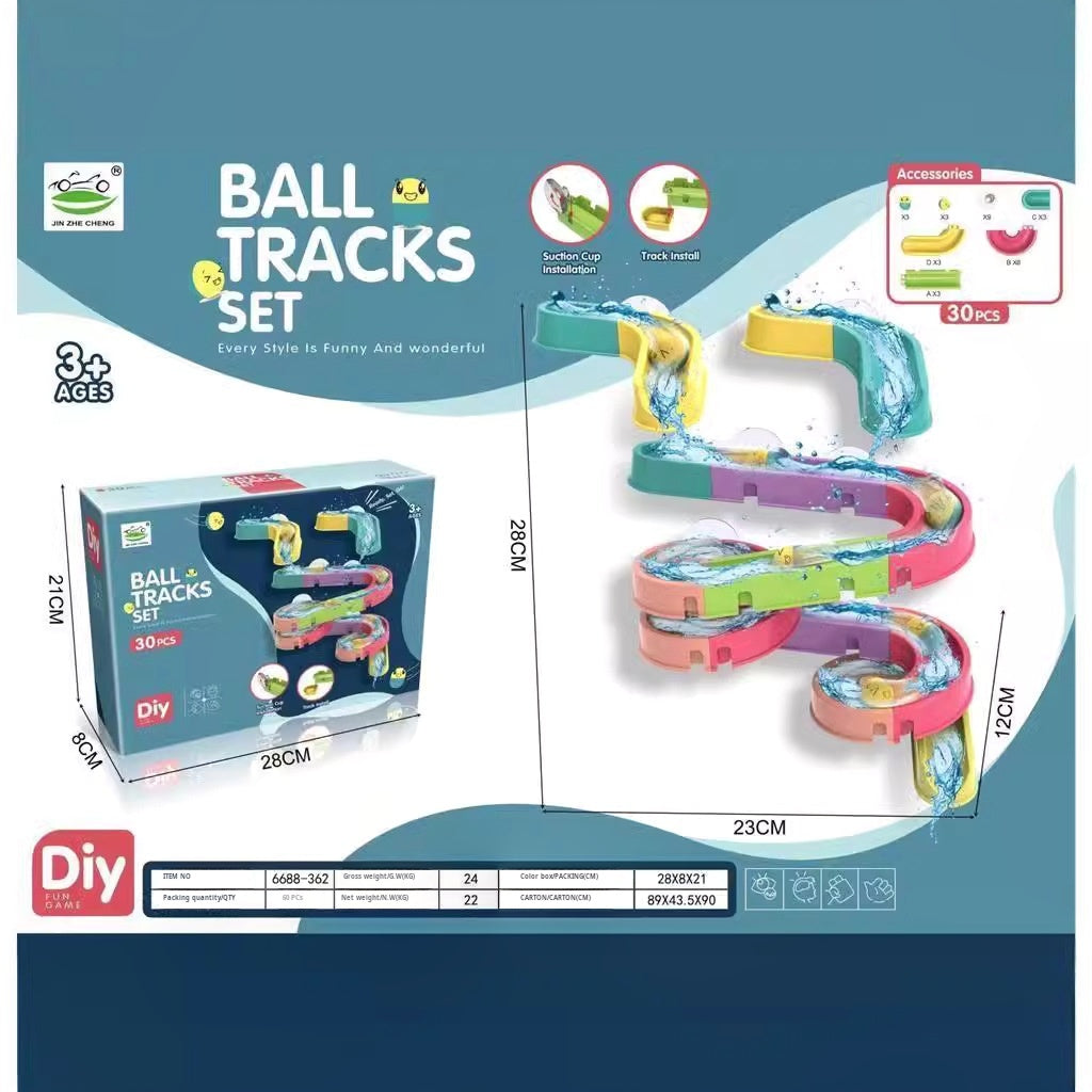 DIY Bath Water Rolling Ball Track Toy for Kids