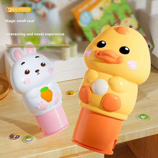 Magic Stamp Sticker Toy Set, Cute Animal Shapes, Waterproof, Traceless, Ideal for Kindergarten Rewards